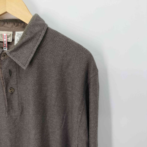 エルエルビーン L.L.Bean ヘリンボーン L/S ポロシャツ メンズ import:XL